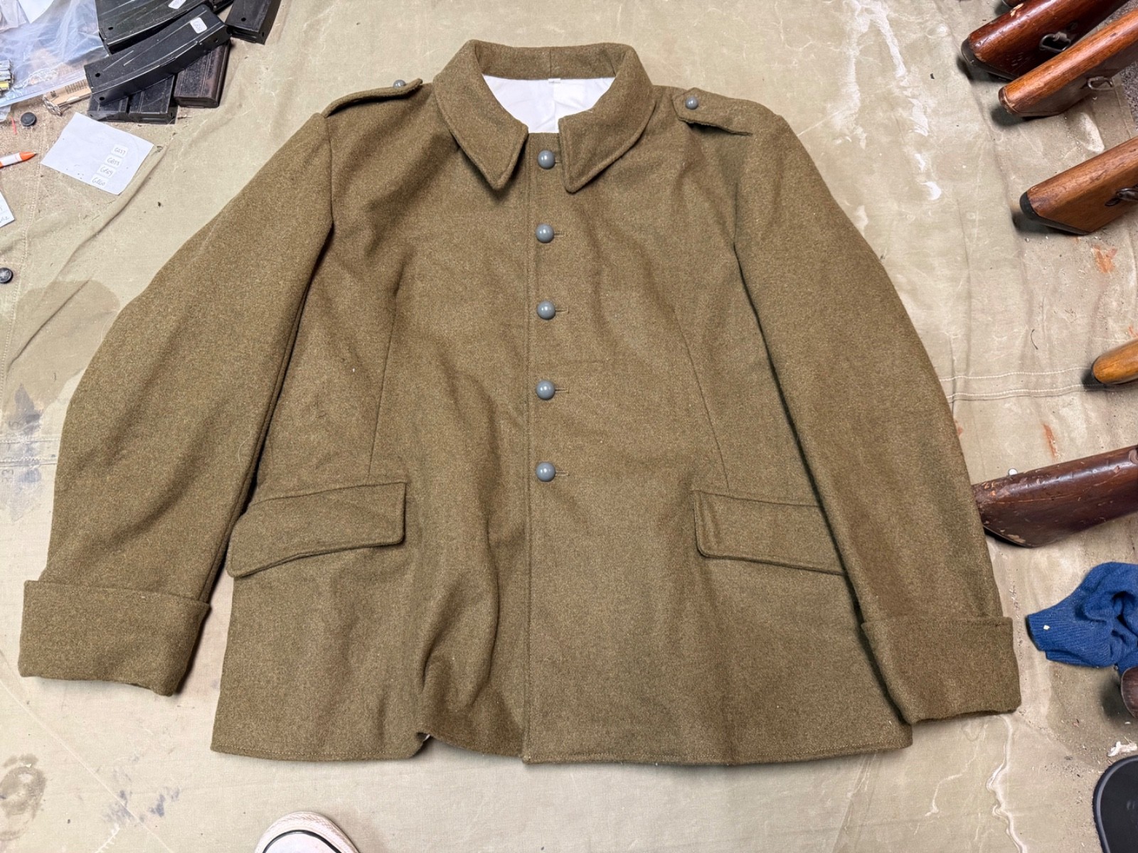 WWII FRENCH M1935 INFANTRY COMBAT FIELD WOOL TUNIC-2XLARGE 50R