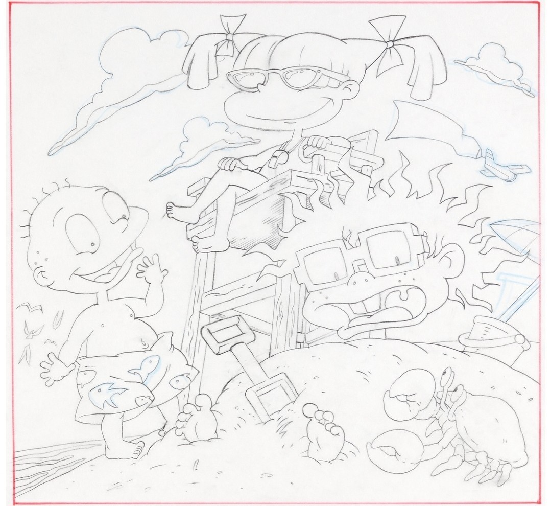 Original Rugrats Official Nickolodean Magazine Drawing & Bonus Framed Art Print Original Rugrats Official Nickolodean Magazine Drawing & Bonus Framed Art Print