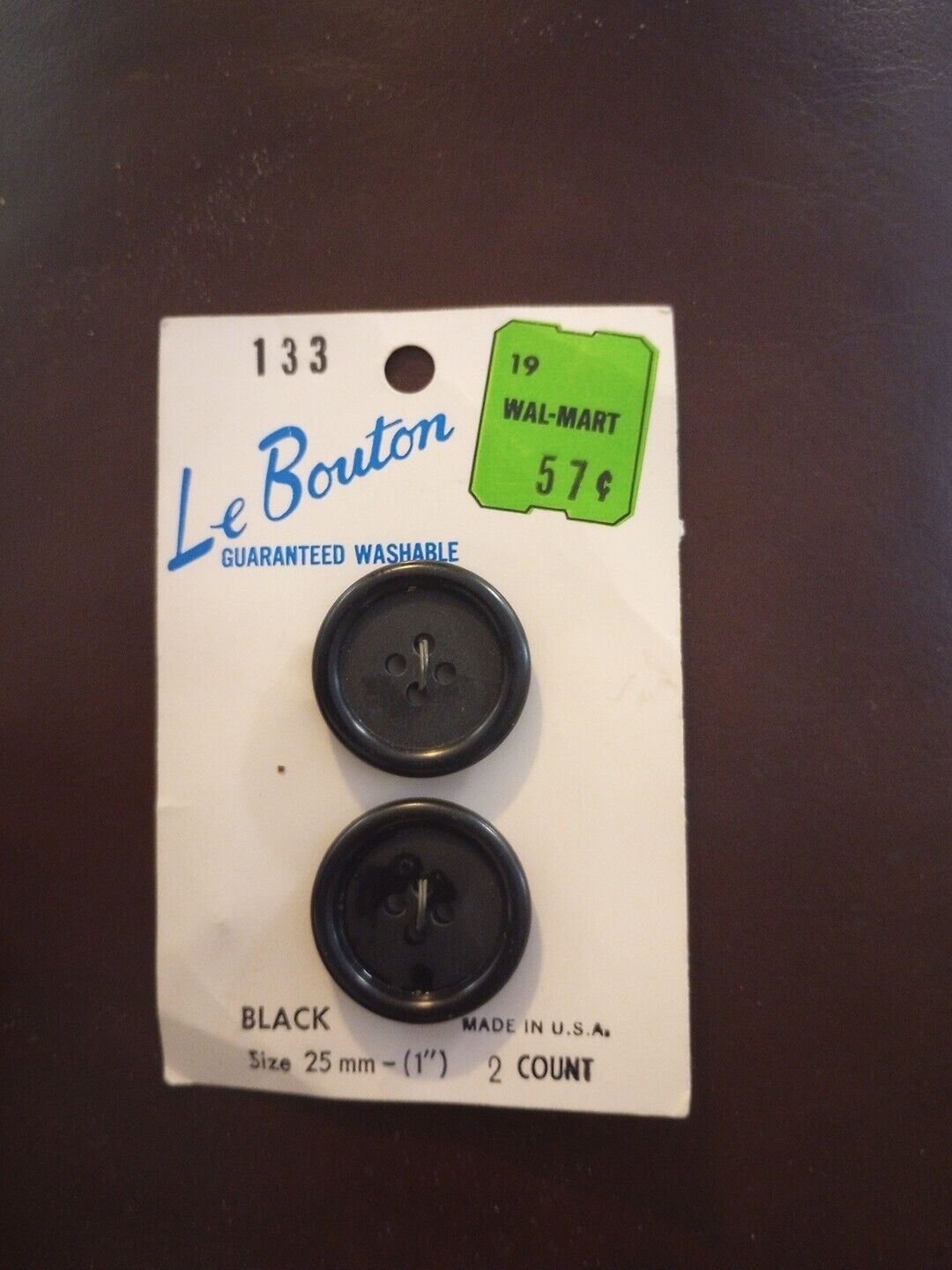 Le Boutton Black Vintage Button's Size 25mm