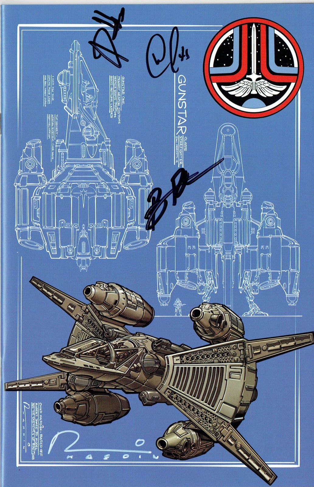 The Last Starfighter #1 Gun Star Variant by Chad Hardin 4xSIGNED