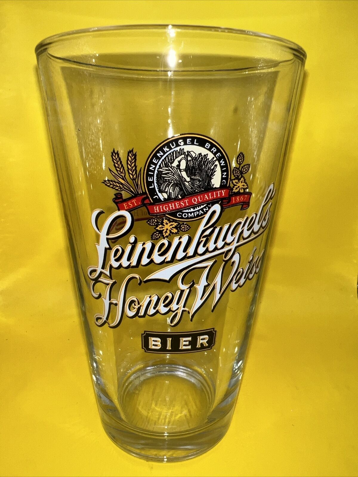 Leinenkugel's Honey Weiss Bier Craft Beer Pint Glass