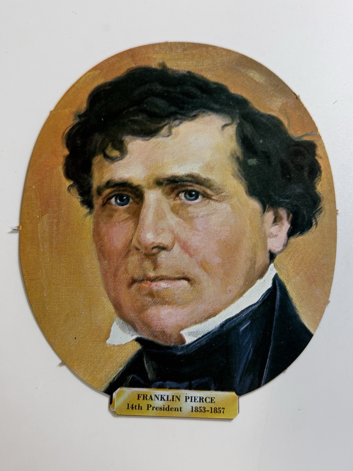 Vtg Cardboard President Portrait Dennison Teaching Aid 1970s Franklin Pierce