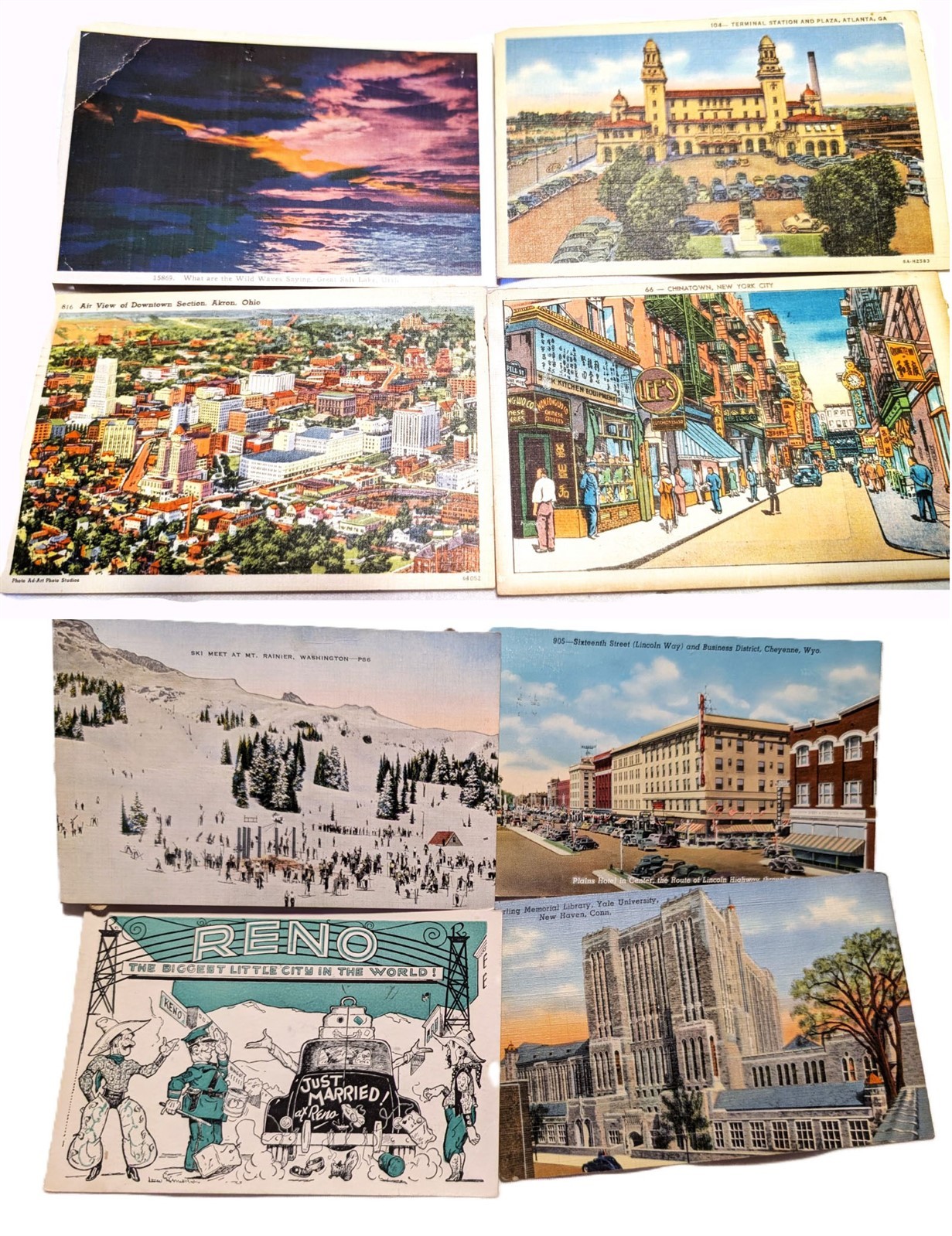 8 Linen Multi State Vntg Postcard 5 are posted 1943-6 See Description PET RESCUE