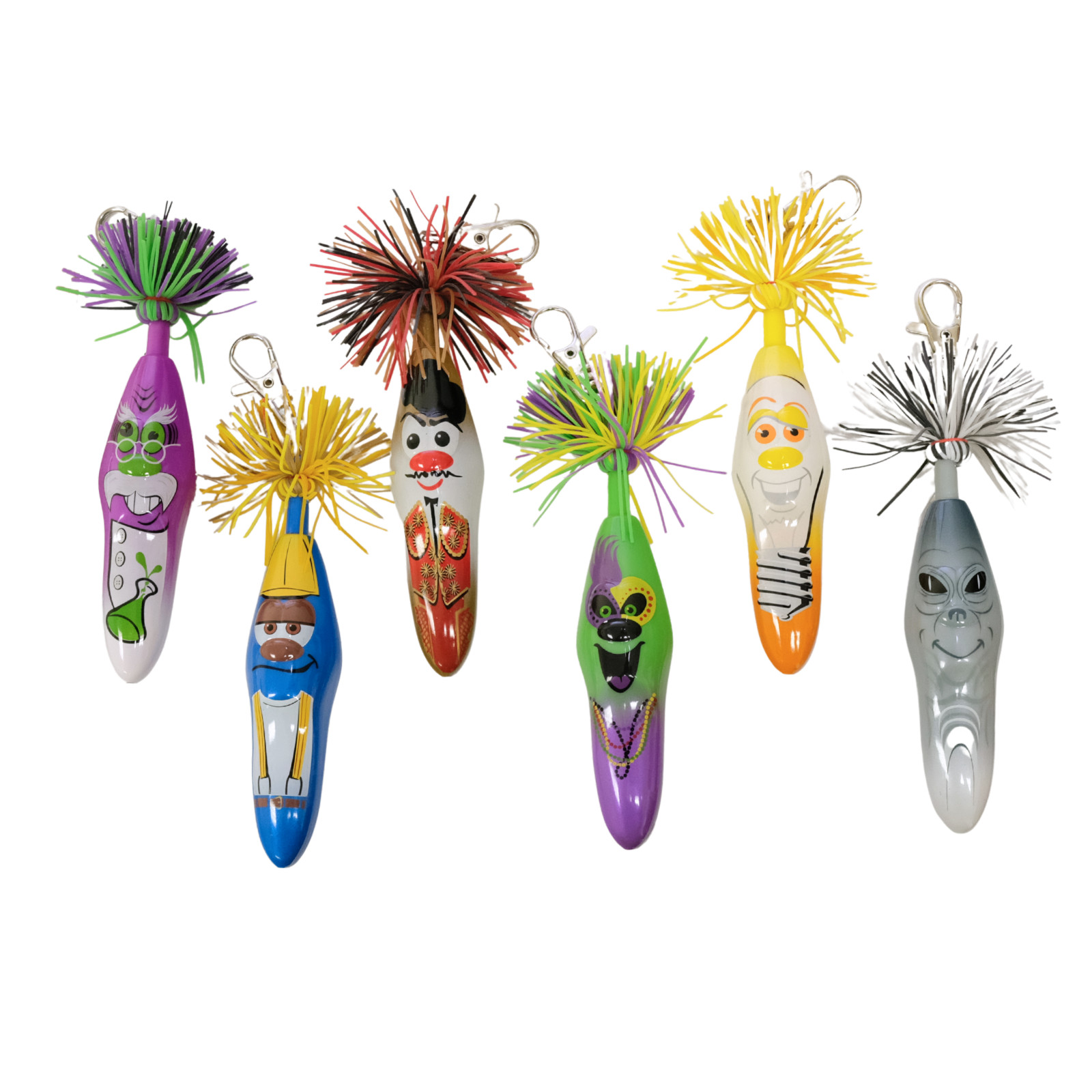 Kooky Klicker Ball Point Pens Krew 58, 6 Pen Pack Collectible Key Chain Pens