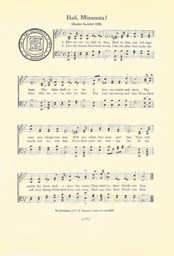 UNIVERSITY OF MINNESOTA Original Vintage Song Sheet with School Seal c 1937