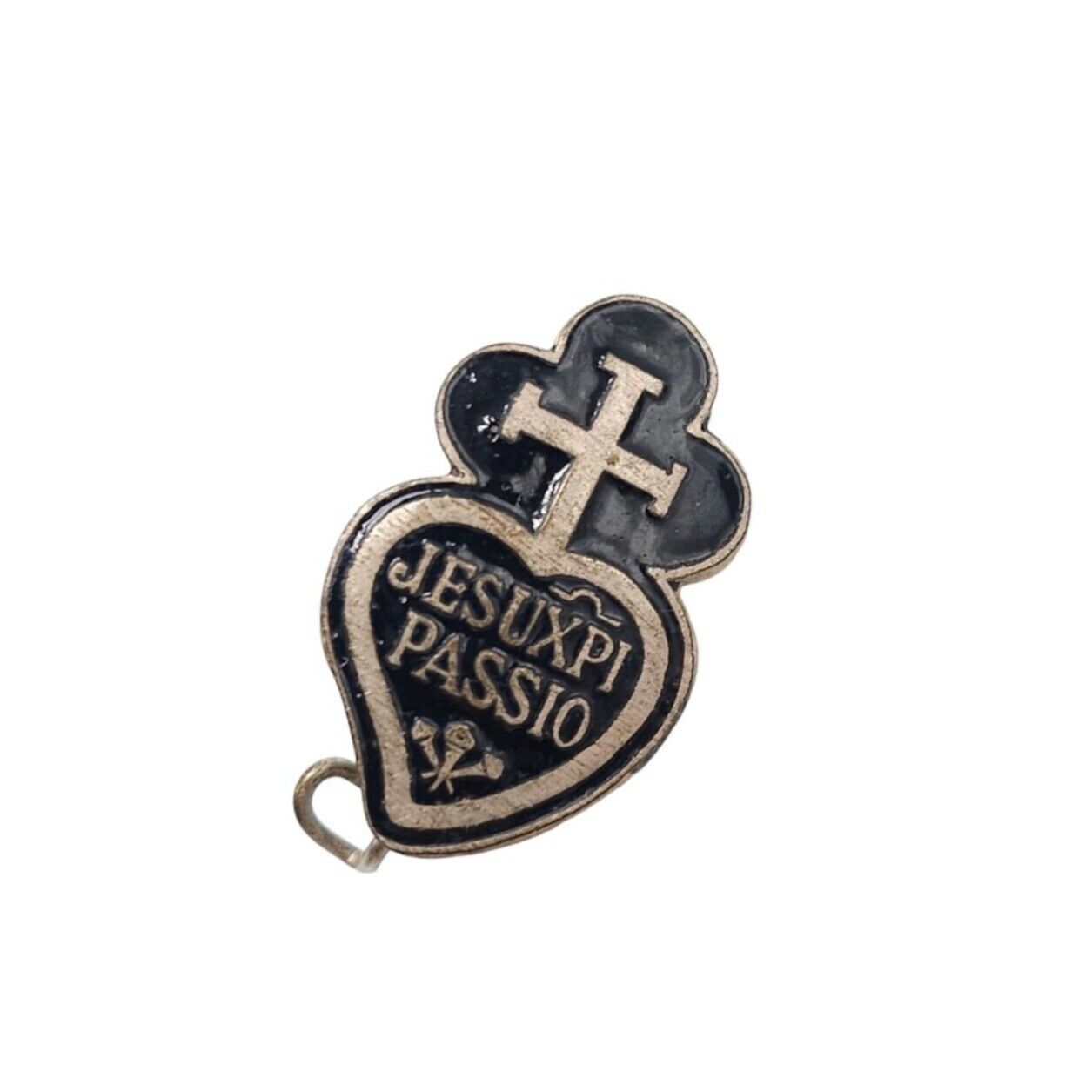 Rare Antique Catholic Passionist's Enamel Cross Lapel Pin 1920s