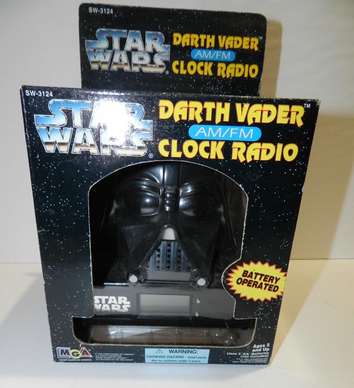 Vintage Star Wars Darth Vader AM/FM Clock Radio Micro Games of America 1995 NEW
