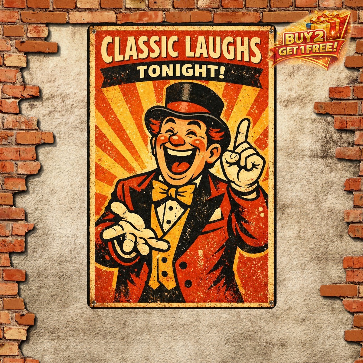 Benny Hill Tribute To Comedy Vintage Metal Wall Art Sign 8x12