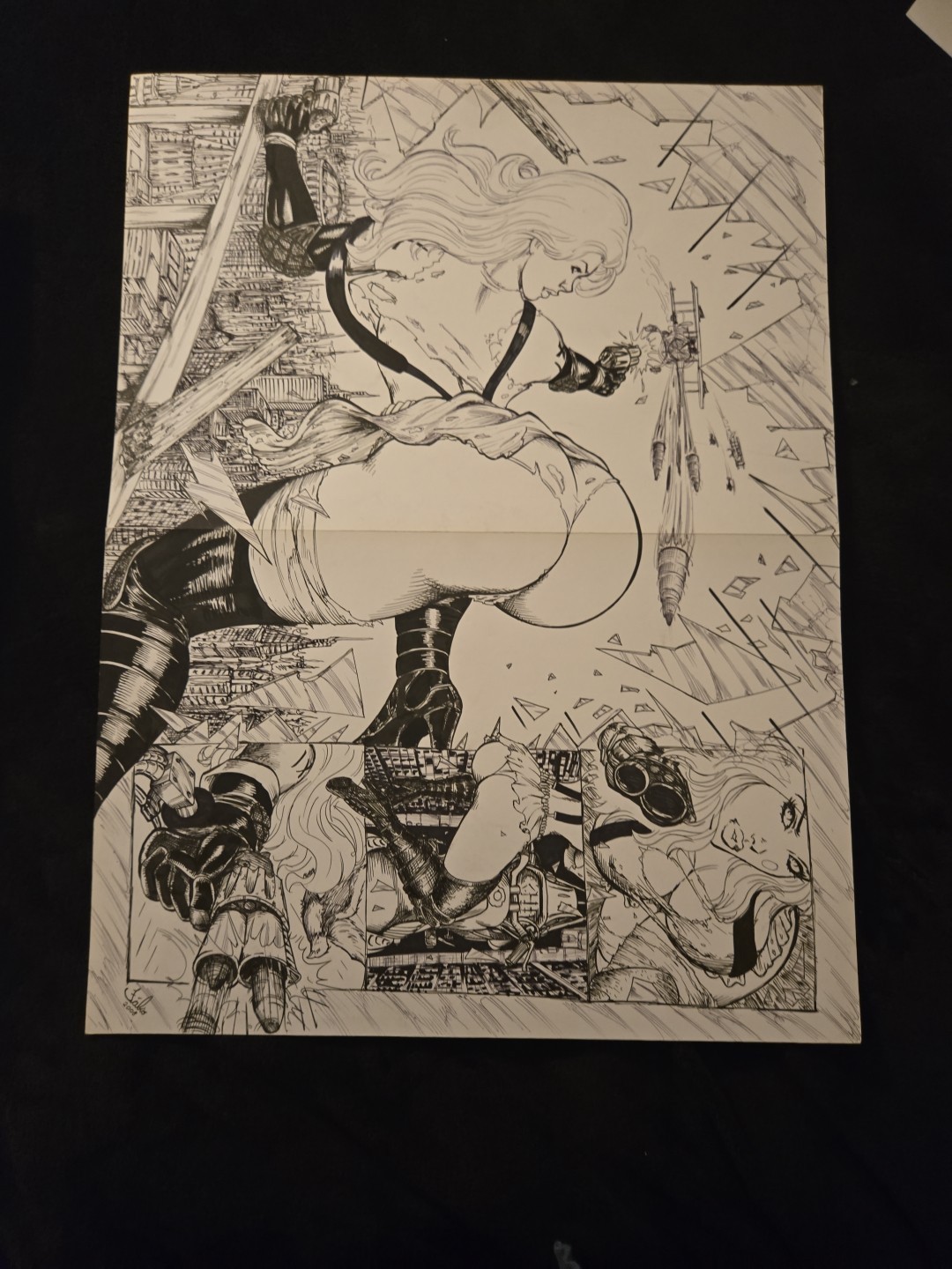 Aphrodite IX Original Comic Art Huge 