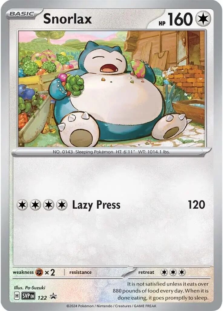 Snorlax Holofoil SVP 122 P NM