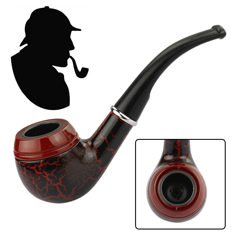 Dark Red Durable Wooden Wood Smoking Pipe Tobacco Cigarettes Cigar Pipes NEW