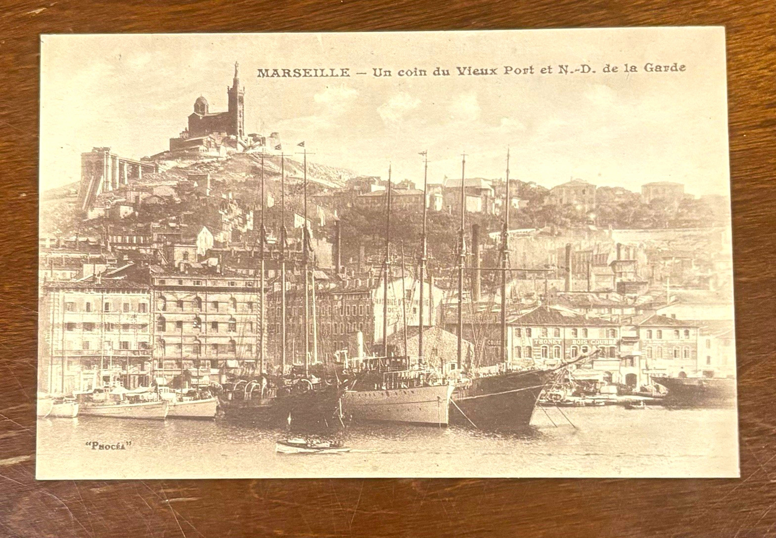 Marseille Vieux Port & N.-D. de la Garde France Harbor Postcard Divided Back