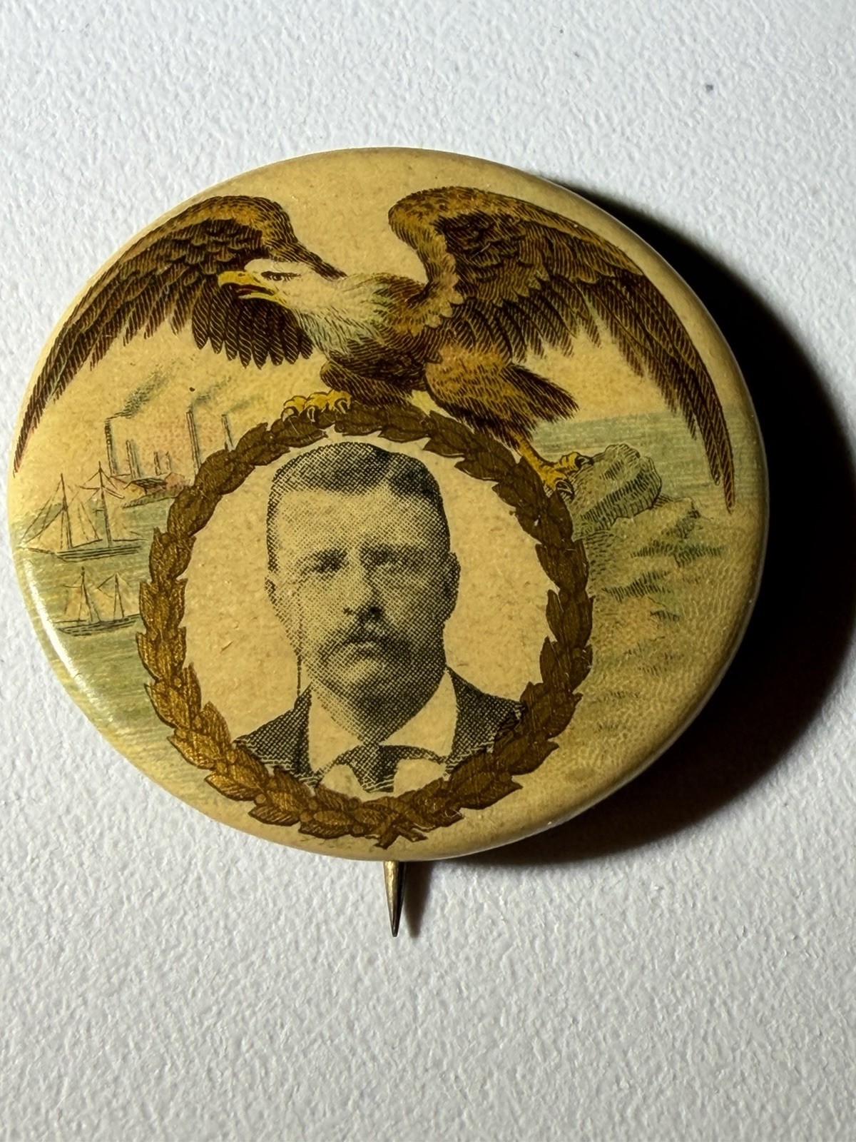 Teddy Roosevelt Rare Political Pin Authentic