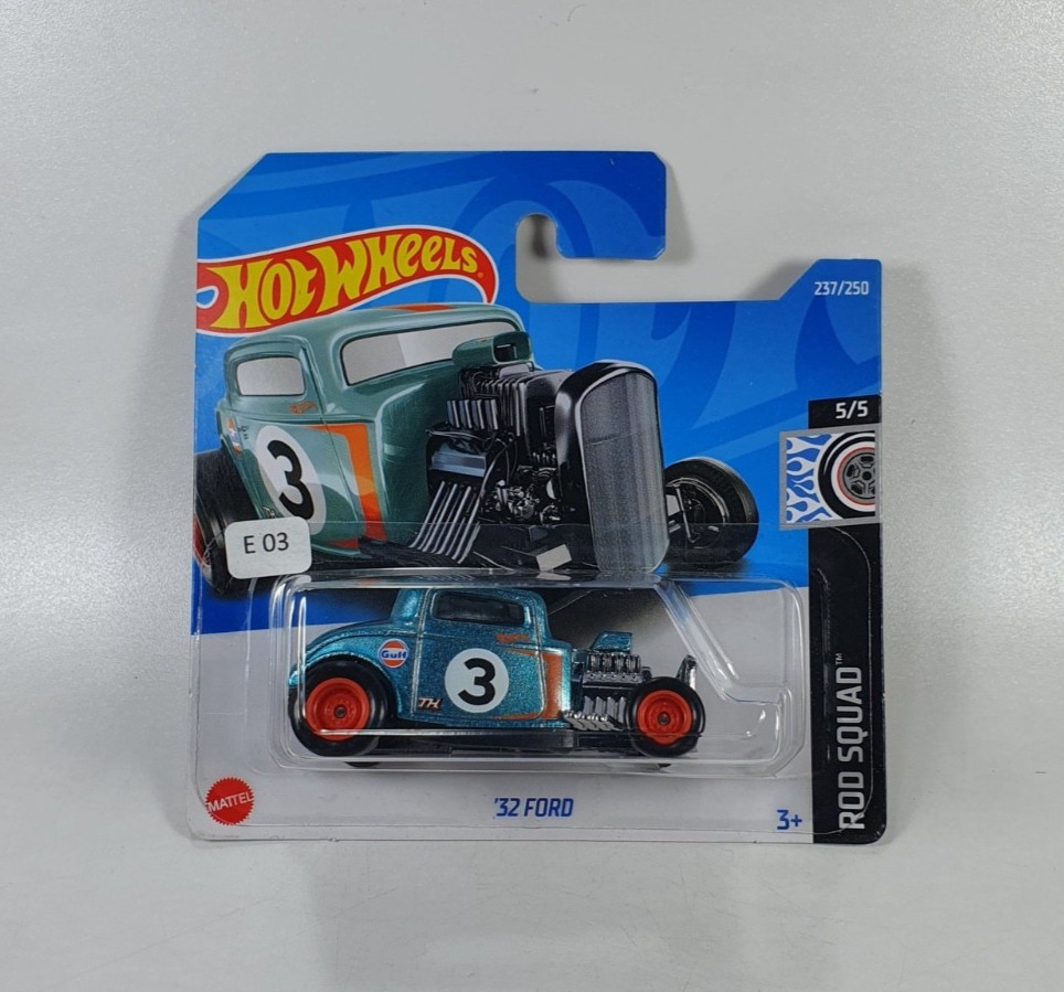 Hot Wheels Short Card 2022 Super Treasure Hunt 32 Ford - Gulf - With Protector