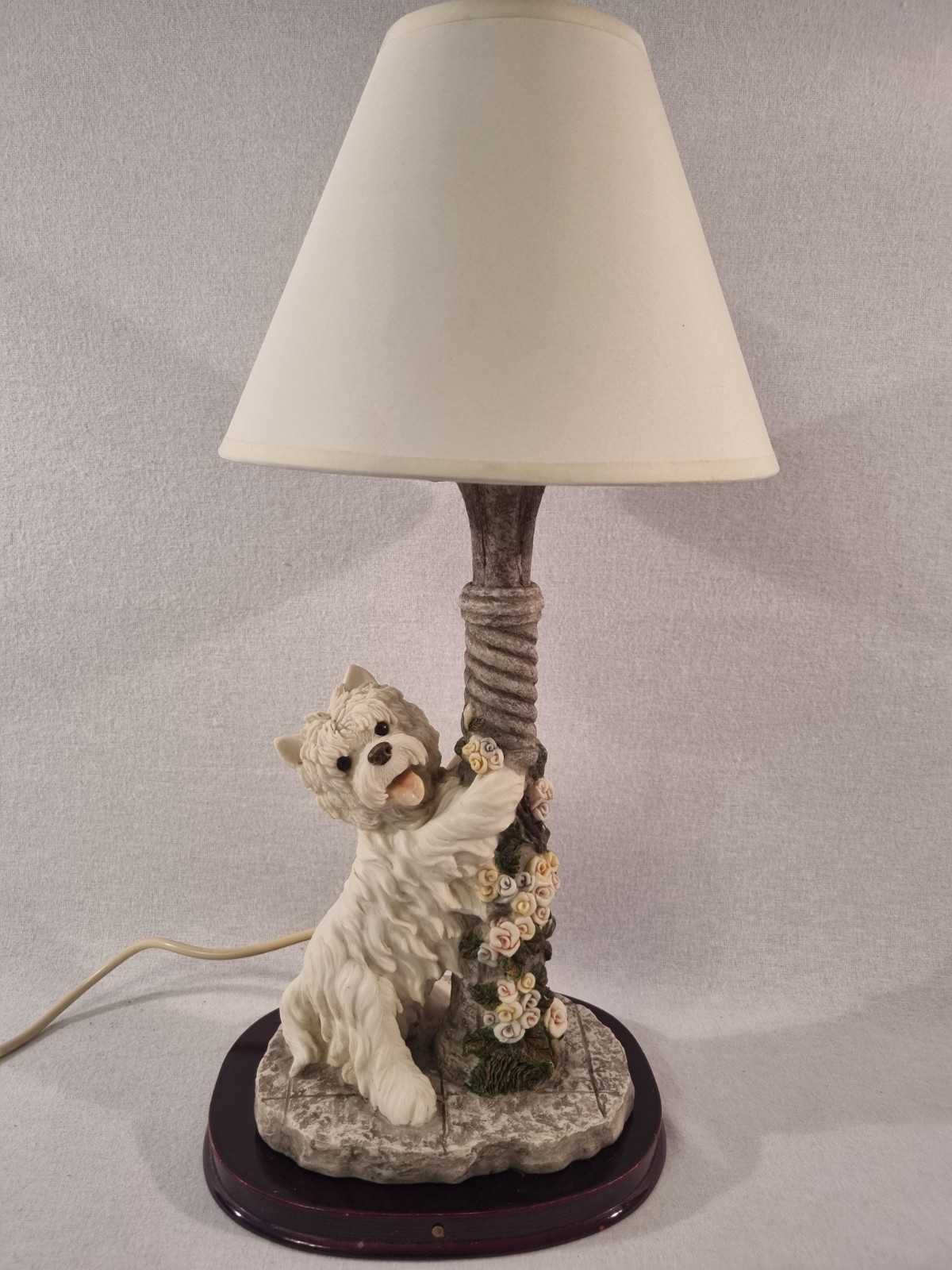 Vintage 2001 Widdop Bingham Westie Dog Figurine Table Lamp With Shade