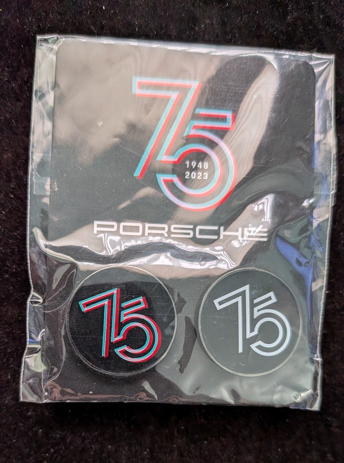 NEW Sealed Porsche 75th Anniversary Lapel Pin/Hat Set 1948-2023 FAST Shipping
