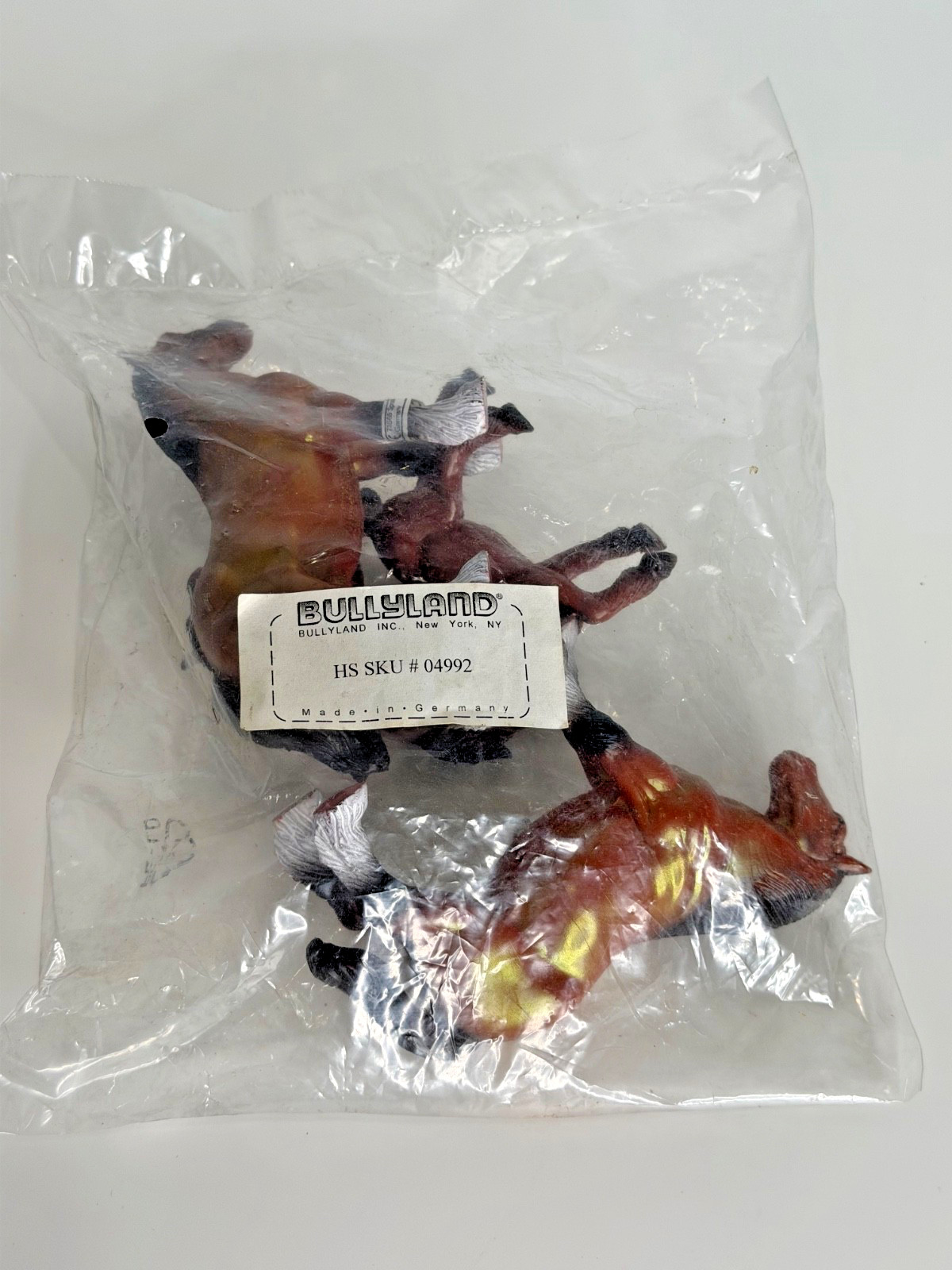 VINTAGE RETIRED 04992 BULLYLAND HORSE FIGURINE LOT OF 4 NEW IN BAG