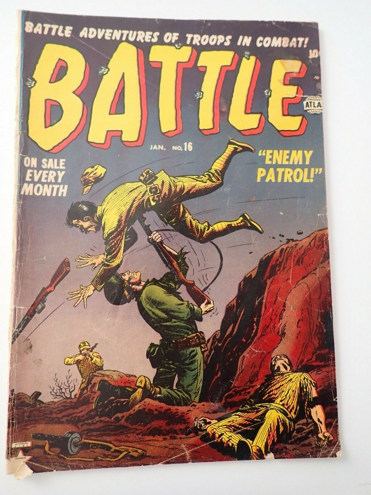 1953 Battle # 16 Atlas Comics Golden Age Violent Cover Bayonetting Enemy   