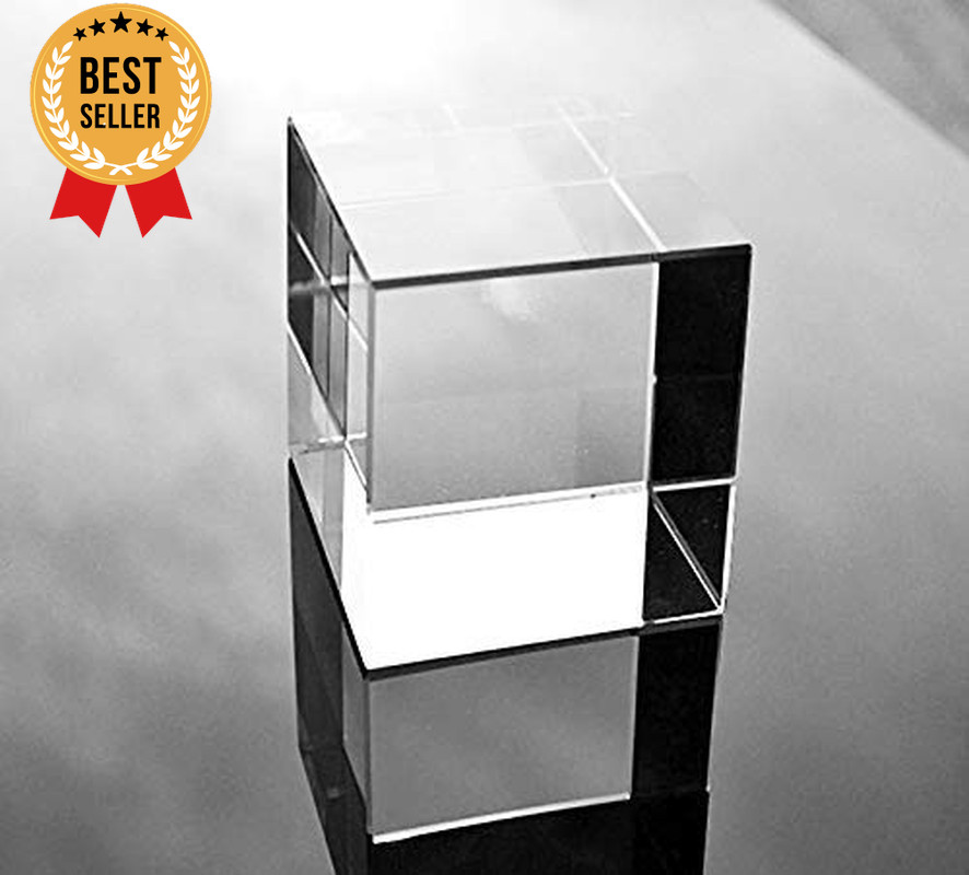 K9 Optical Glass Prism Cube 80mm 3.1 Inch Crystal Light Photography Decor