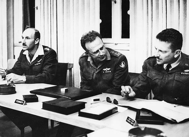 Meeting Of The Israeli Chiefs Following The Outbreak Of War 1967 Old Photo