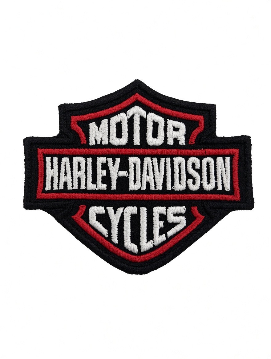 Red and White Harley Davidson Iron On Sew On Patch 2.5x3 Inches Red and White Harley Davidson Iron On Sew On Patch 2.5x3 Inches