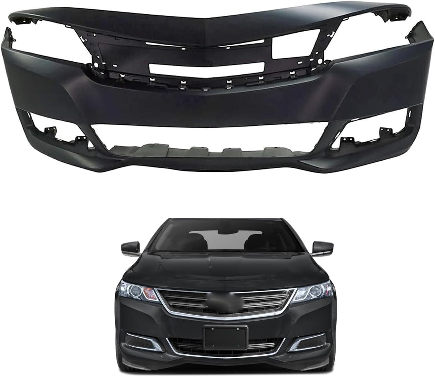 Front Bumper Cover Plastic Black Compatible with 2014 2015 2016 2017 2018 2019 2