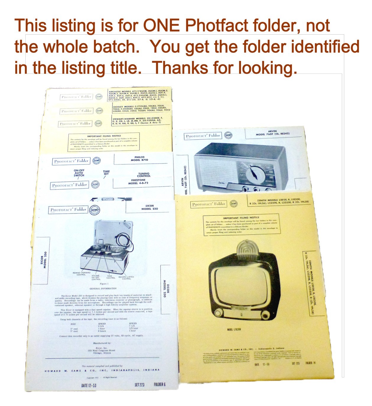 Sams PhotoFact set 439 folder 15 Sylvania models 1107 2108 ch. 1-629-1, -2
