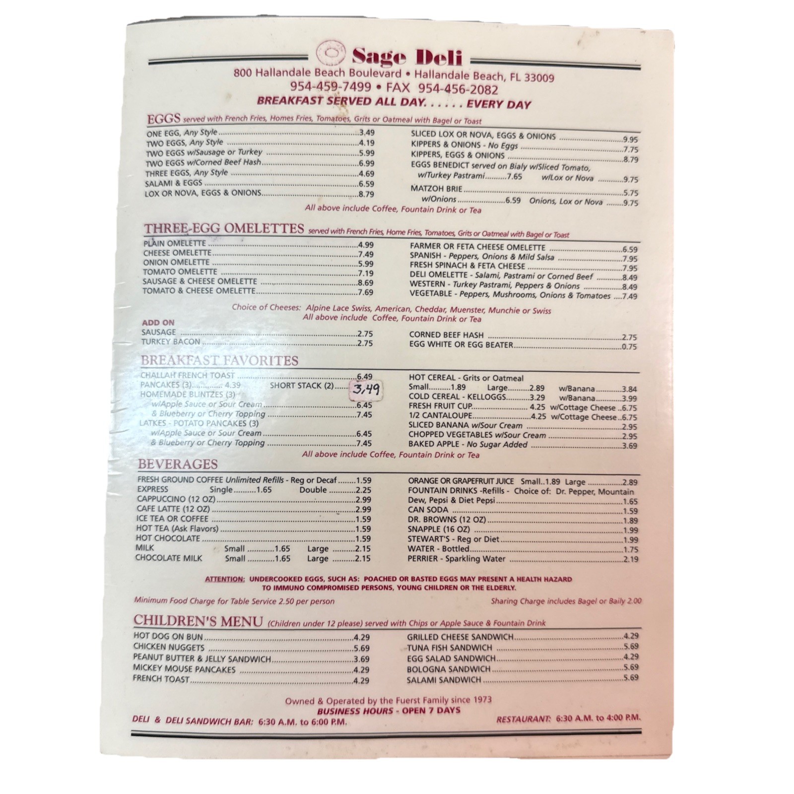 Deli Menu: Miami Area Sage Deli For Foodie Collectors Deli Menu: Miami Area Sage Deli For Foodie Collectors