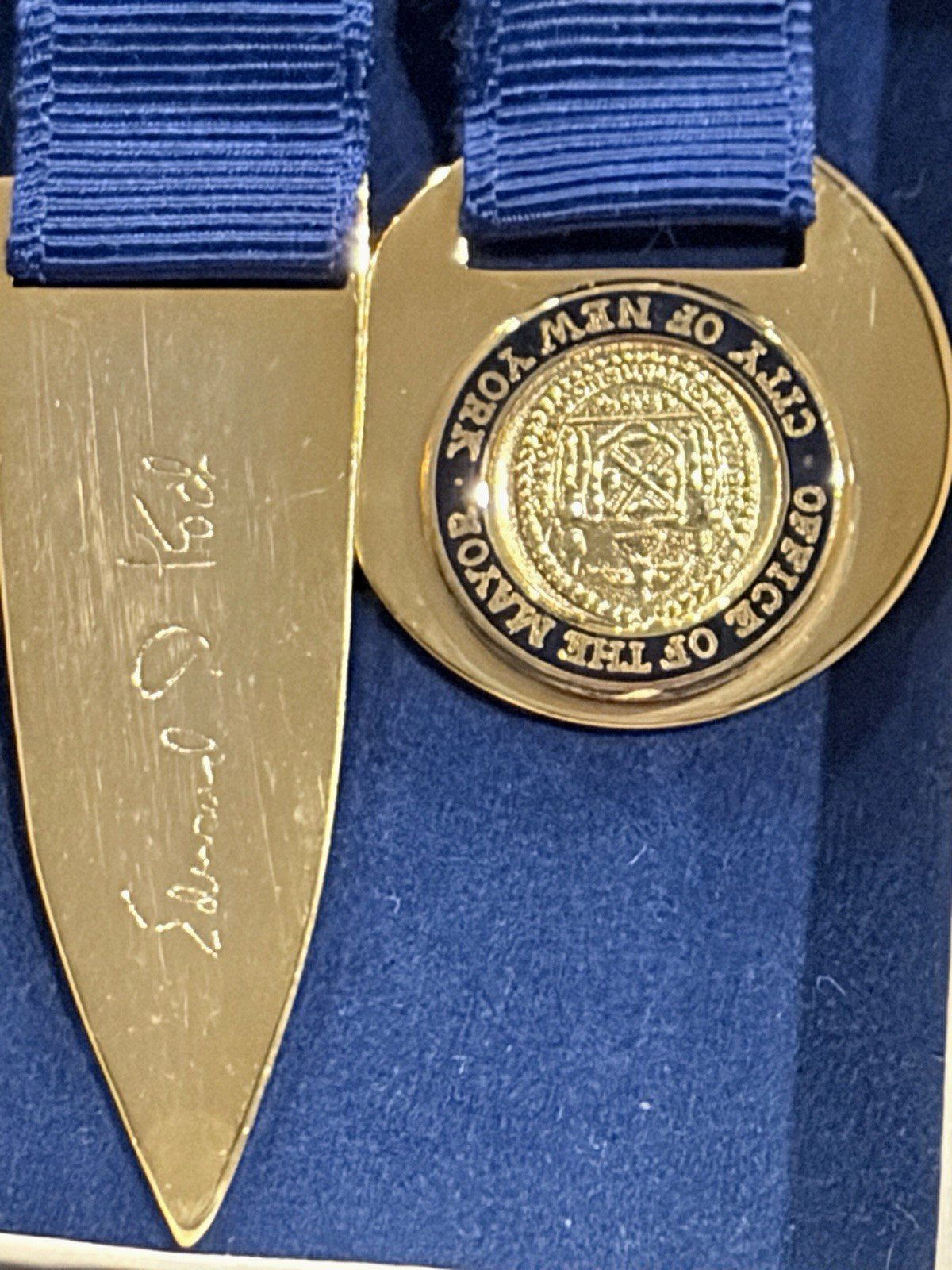 Vintage Edward I. Koch NYC Mayor Office Presentation Bookmark City Seal Boxed