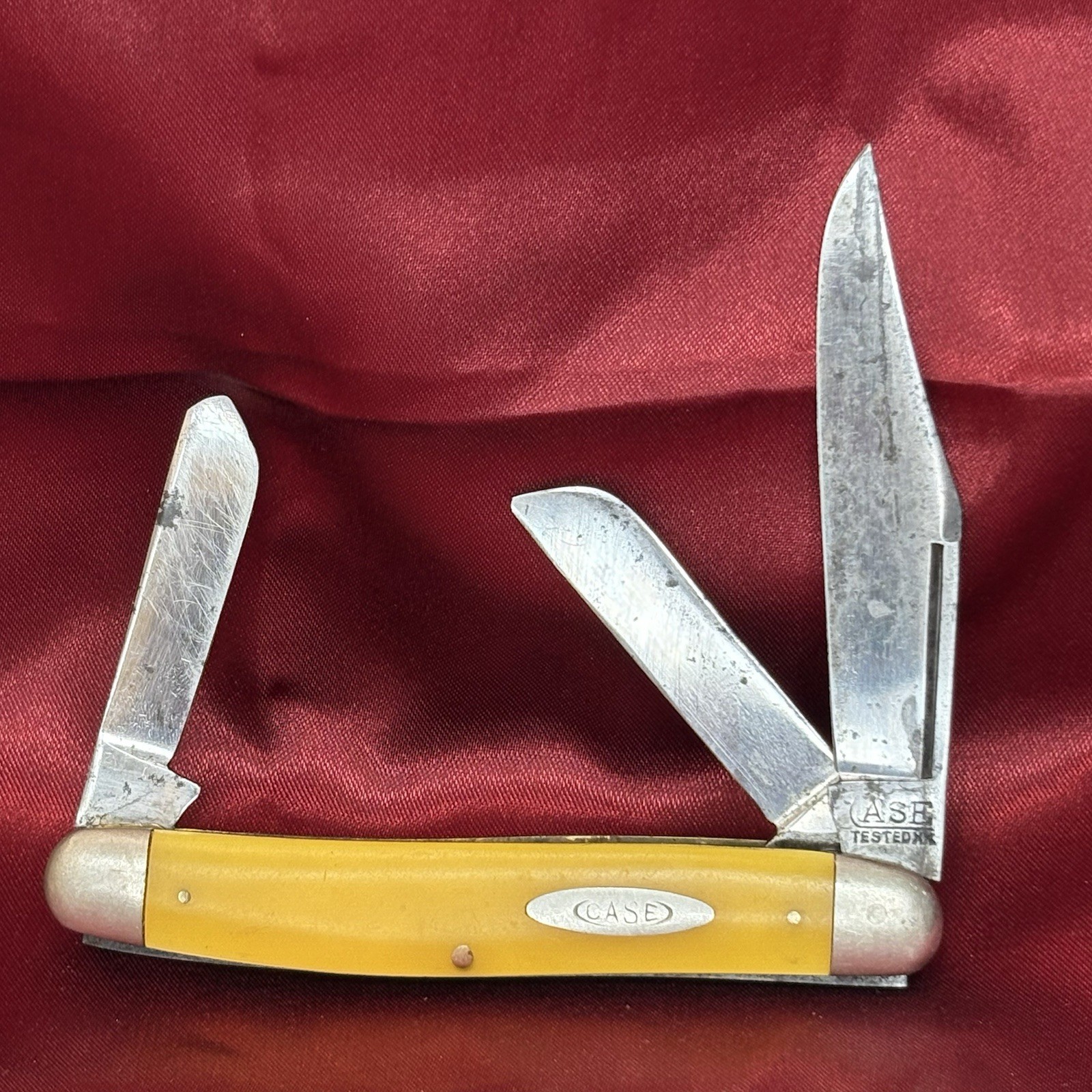 Vintage Case Tested XX Pocket Knife Yellow 3347 Premium Stockman 1920-40