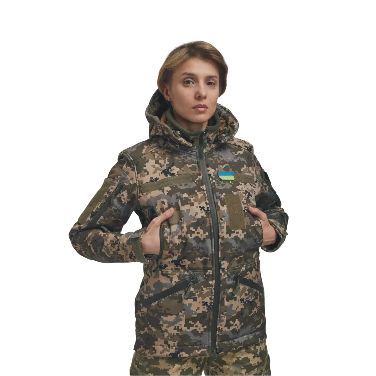 Women Tactical Softshell Jacket MM14 Pixel 2in1 Winter Military Coat Ukraine