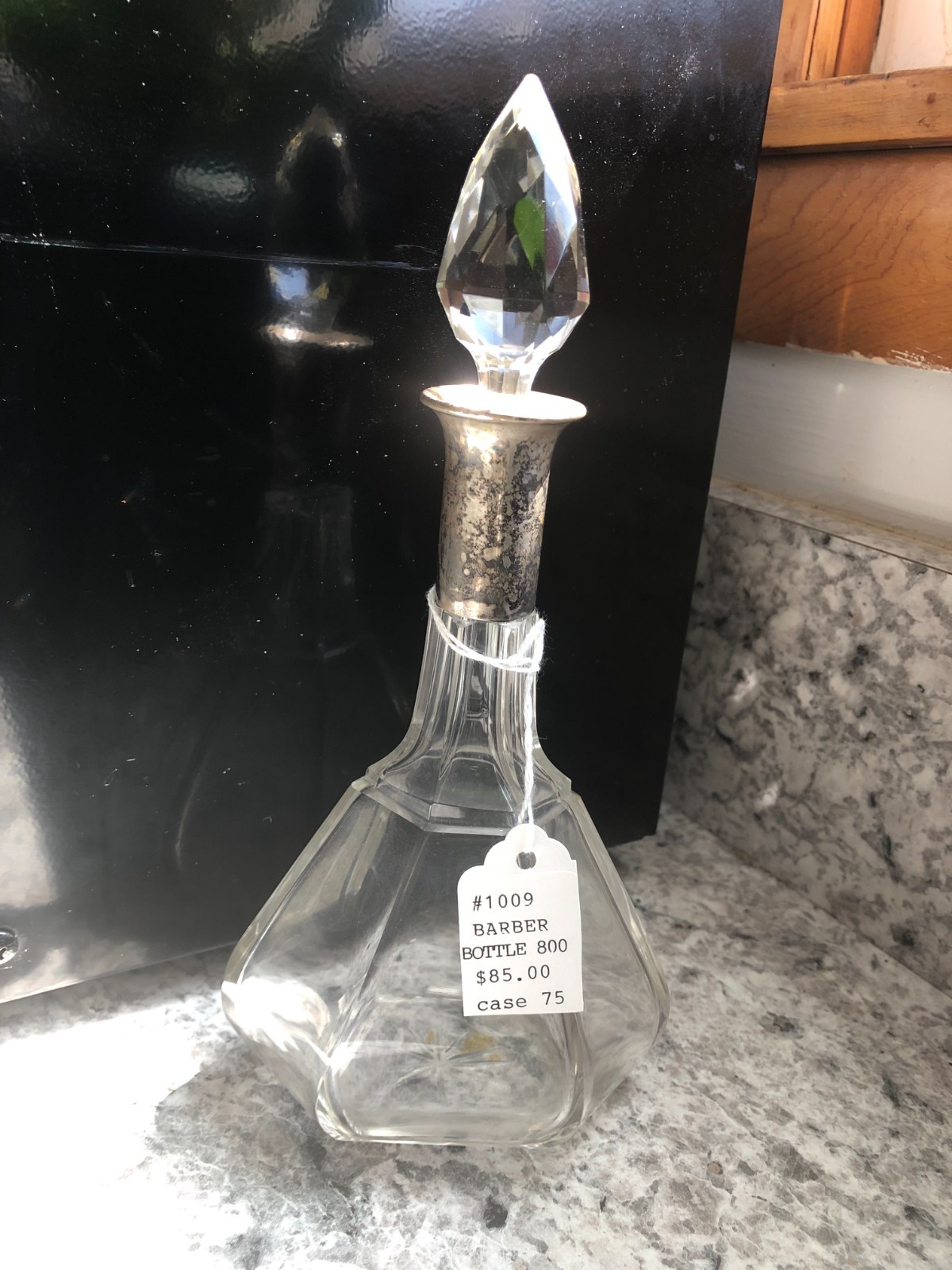 Cut Glass Barber Bottle with 800 Silver Collar — Continental Europe | c. 1900–20 Cut Glass Barber Bottle with 800 Silver Collar — Continental Europe | c. 1900–20