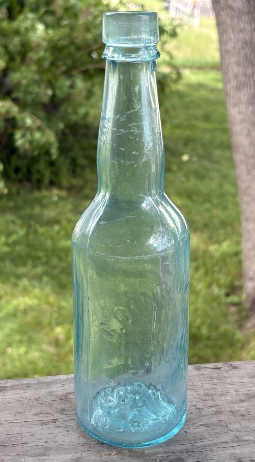 1880s C. CONRAD & CO.s ORIGINAL BUDWEISER BLOB TOP BOTTLE CRUDE APPLIED TOP USA