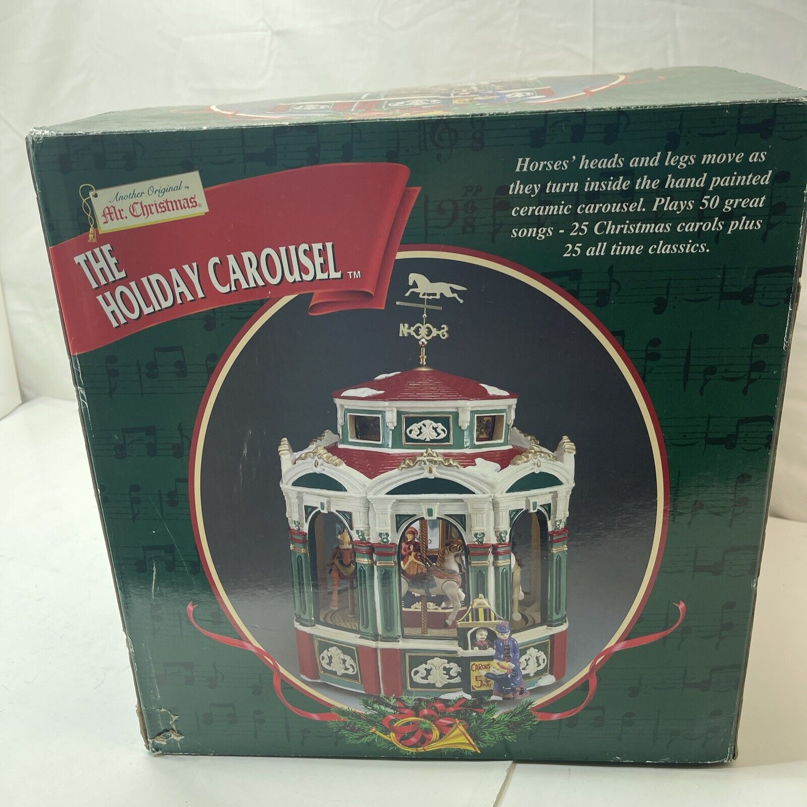Mr. Christmas The Holiday Carousel 1999 Horses’ Heads/Legs Move 50 Tunes