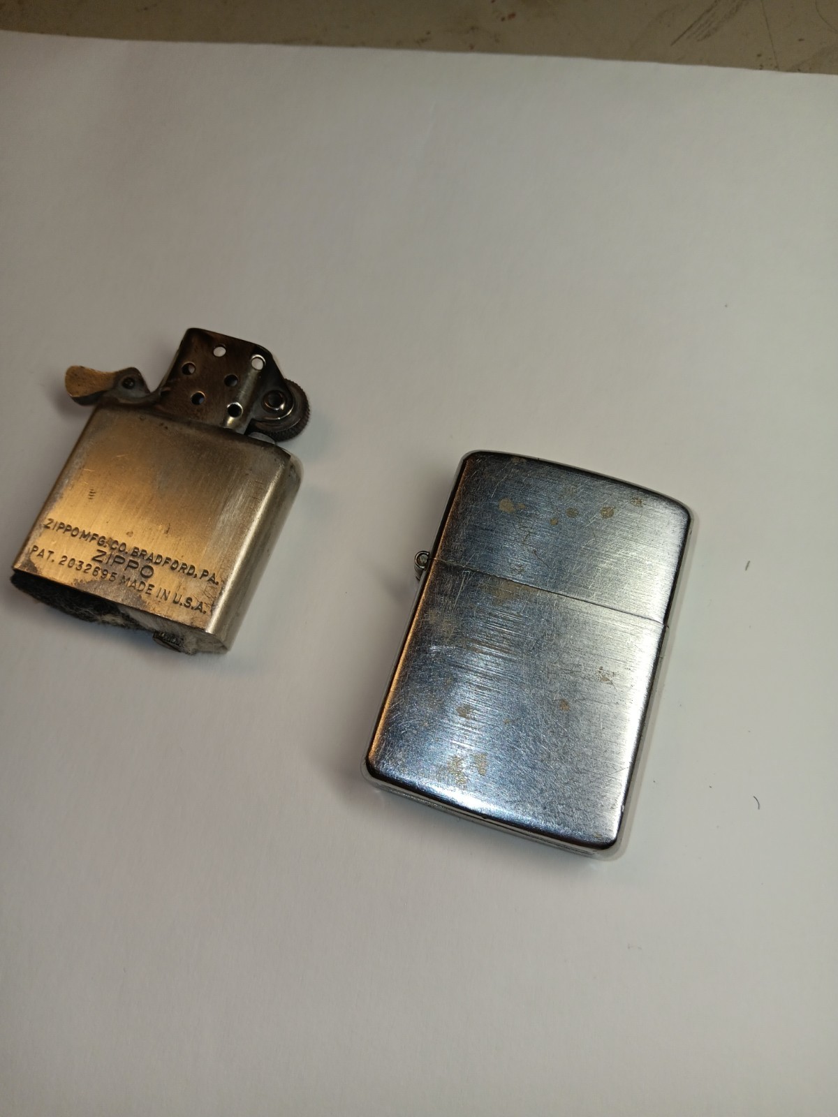 Original Vtg Old Zippo 3 Three Barrel Hinge Lighter Complete 14 Hole Inside RARE Original Vtg Old Zippo 3 Three Barrel Hinge Lighter Complete 14 Hole Inside RARE