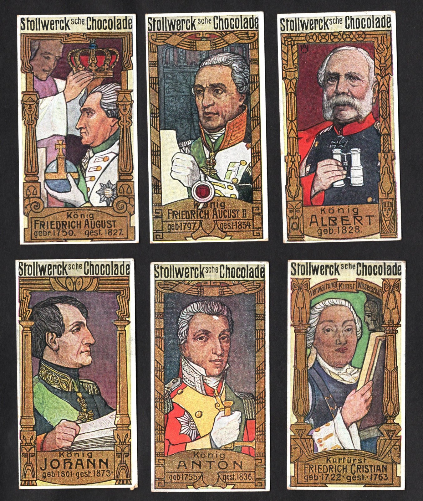 Famous Kings Stollwerck 163 German Card Set 1900 Albert Johann Anton August Famous Kings Stollwerck 163 German Card Set 1900 Albert Johann Anton August