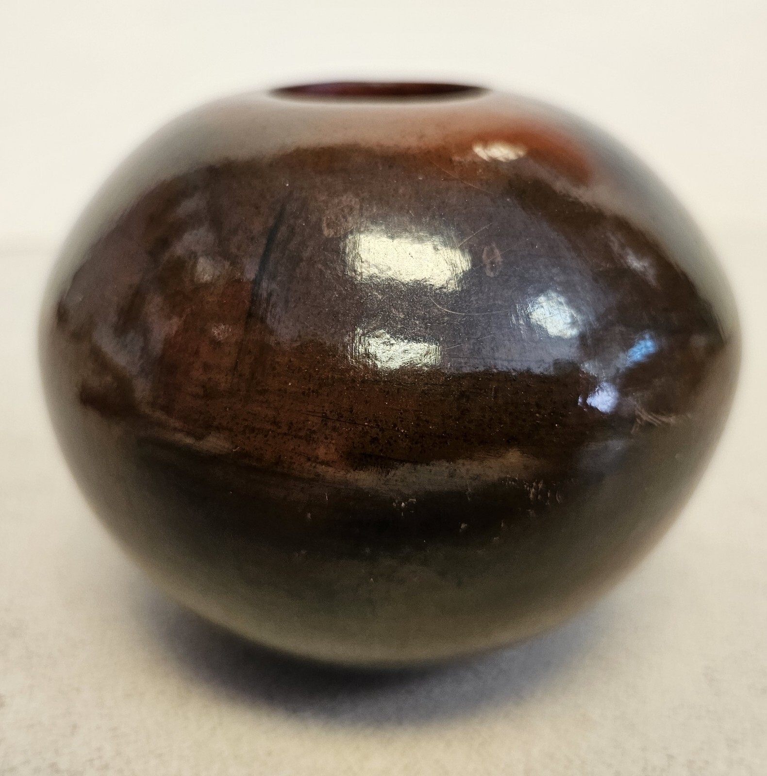 Vintage Michelle Williams NAVAJO Brown Clay Vase STUDIO POTTERY Signed