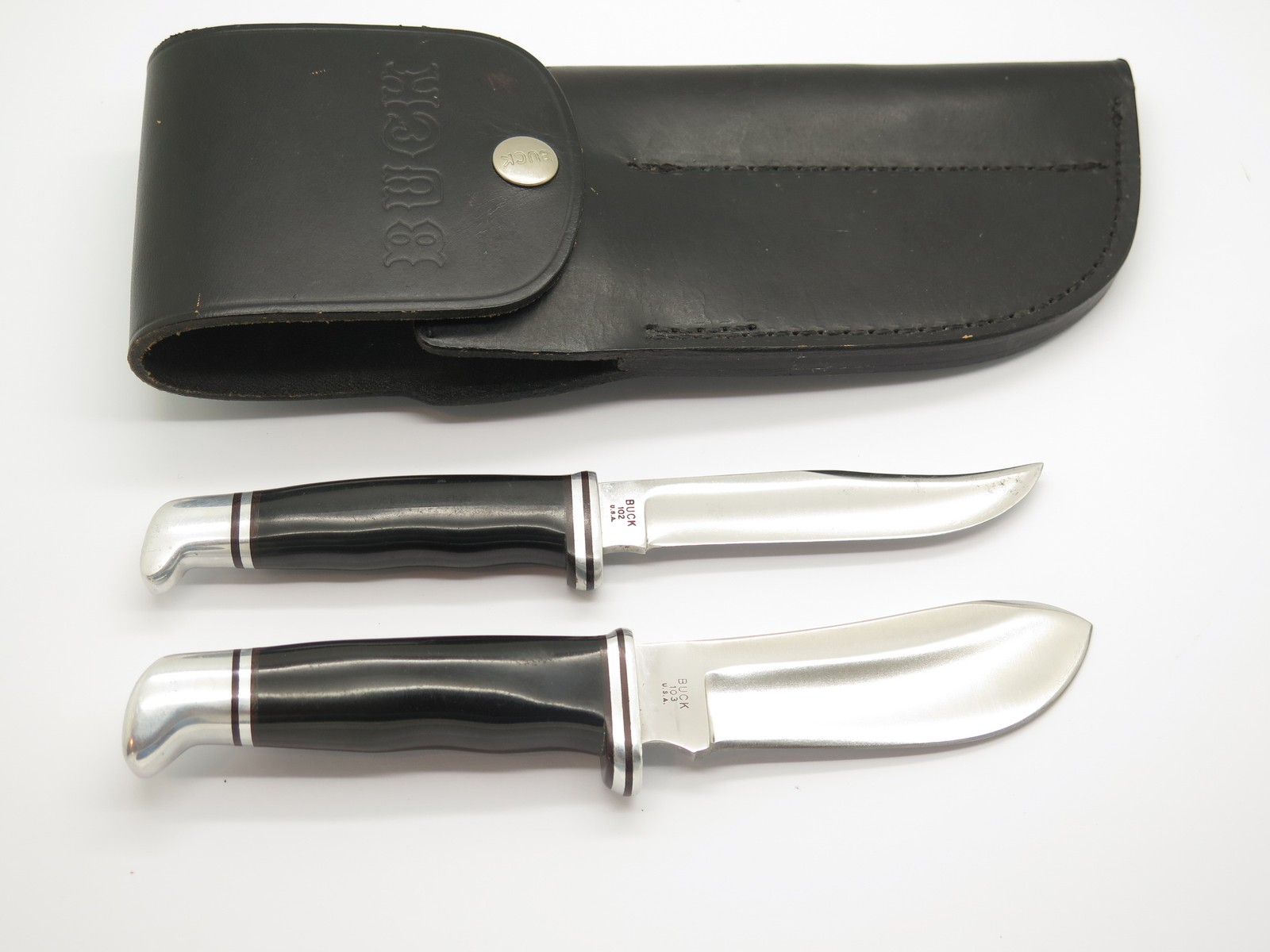 Vintage 1973-80 Buck 104 Twin Set 103 102 Fixed Blade Sportsman Hunting Knife Vintage 1973-80 Buck 104 Twin Set 103 102 Fixed Blade Sportsman Hunting Knife
