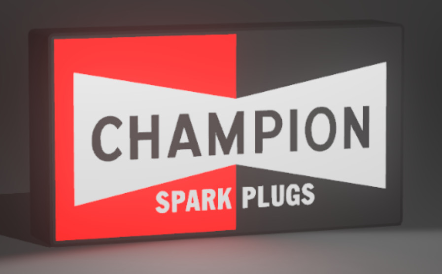 Champion Spark Plugs LED Light Sign Garage Wall Decor Automotive Man Cave 