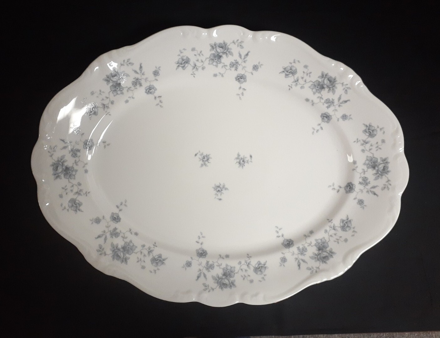 Johann Haviland Bavaria Germany Blue Garland Large Oval Serving Platter 15\