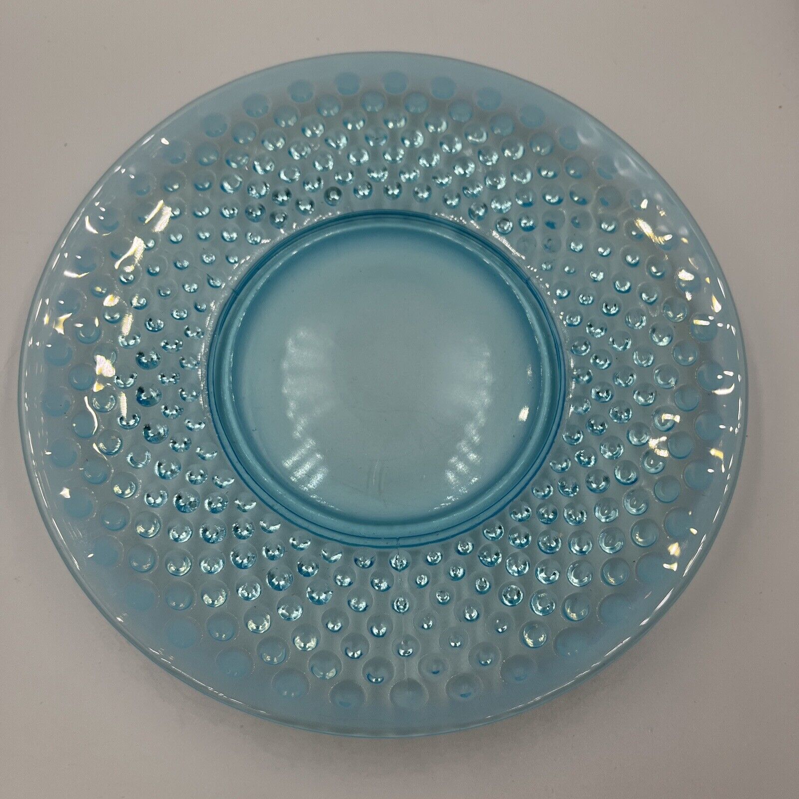 Vintage Fenton Blue Hobnail Opalescent Glass 8\