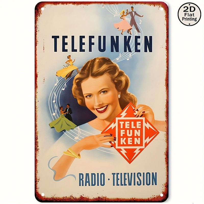 Telefunken Retro Vintage German Tin Metal Signs Home Décor 8x12 