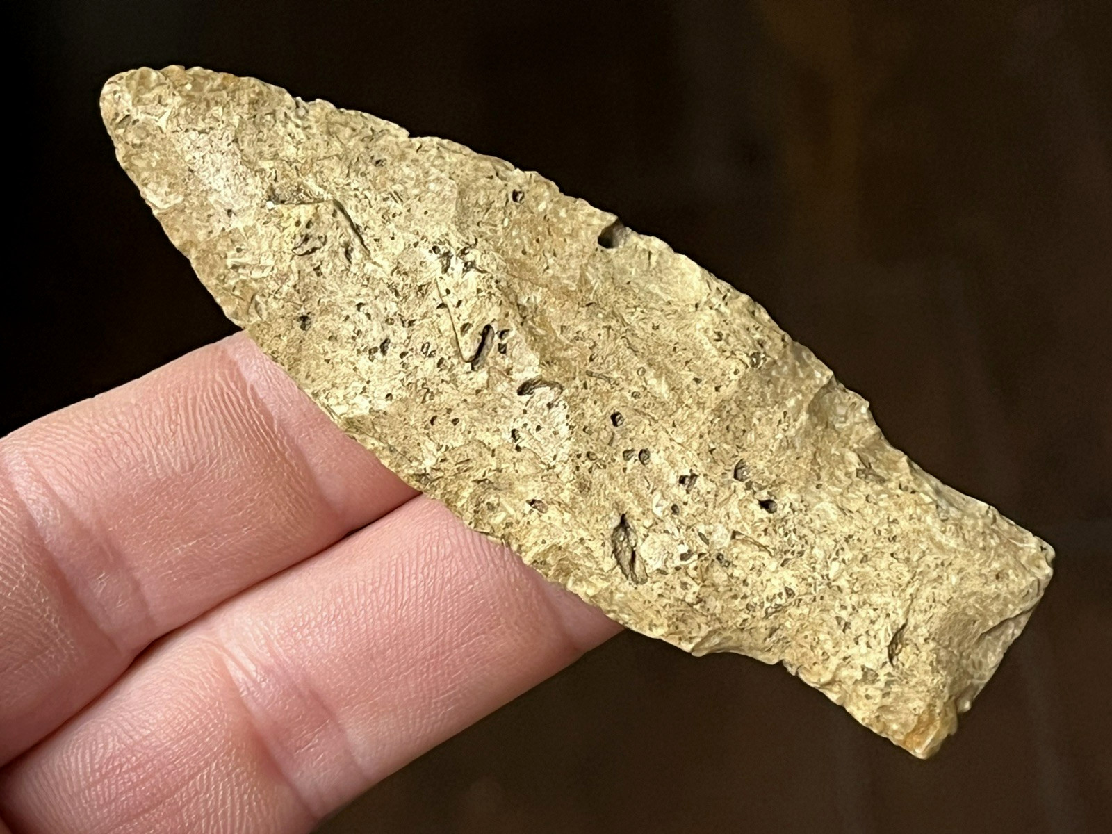EXCEPTIONAL KANSAS PALEO STEMMED POINT ARROWHEAD AUTHENTIC INDIAN ARTIFACT 2F4