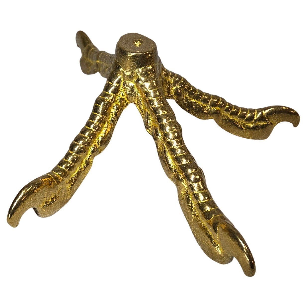 VINTAGE SOLID BRASS TURKEY FOOT LAMP PART, 12.5\