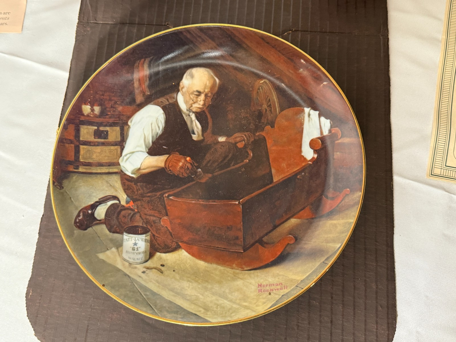Norman Rockwell Grandpa\'s Gift Collector Plate 1987 Knowles COA Box Papers