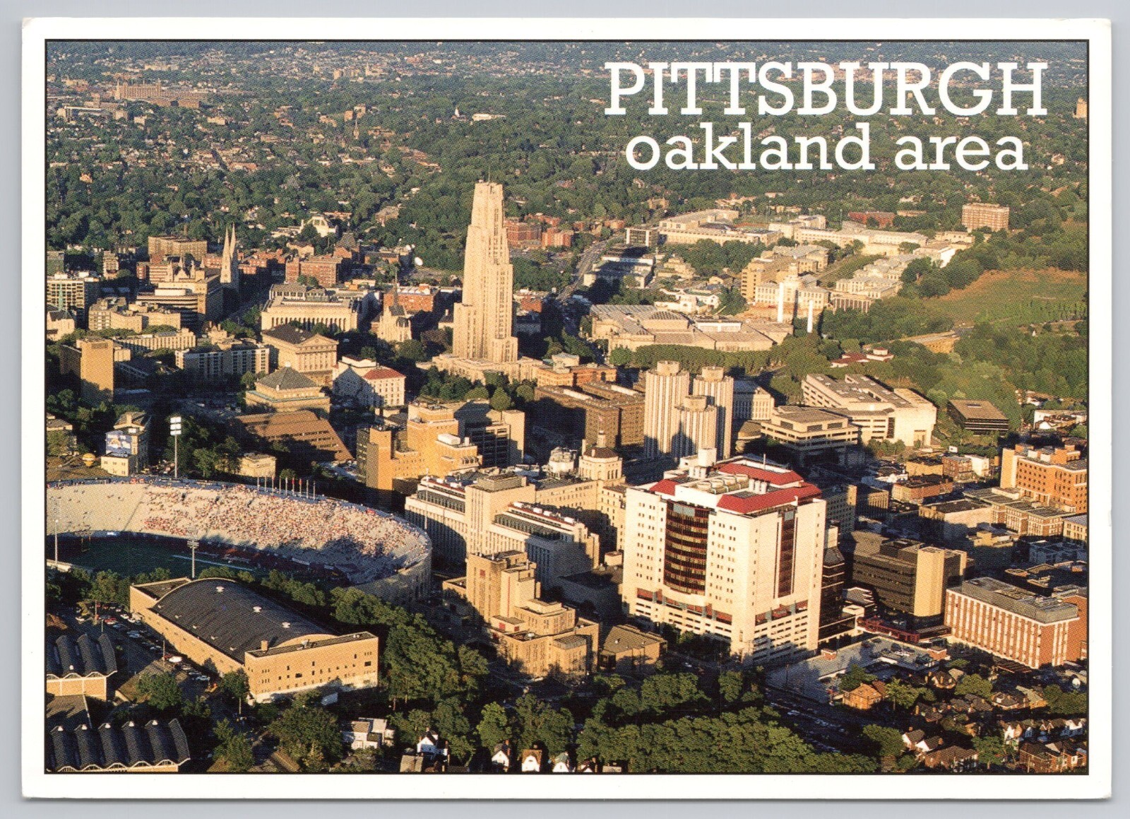 Postcard Pittsburgh\'s university, medical, & cultural center located in Oakland