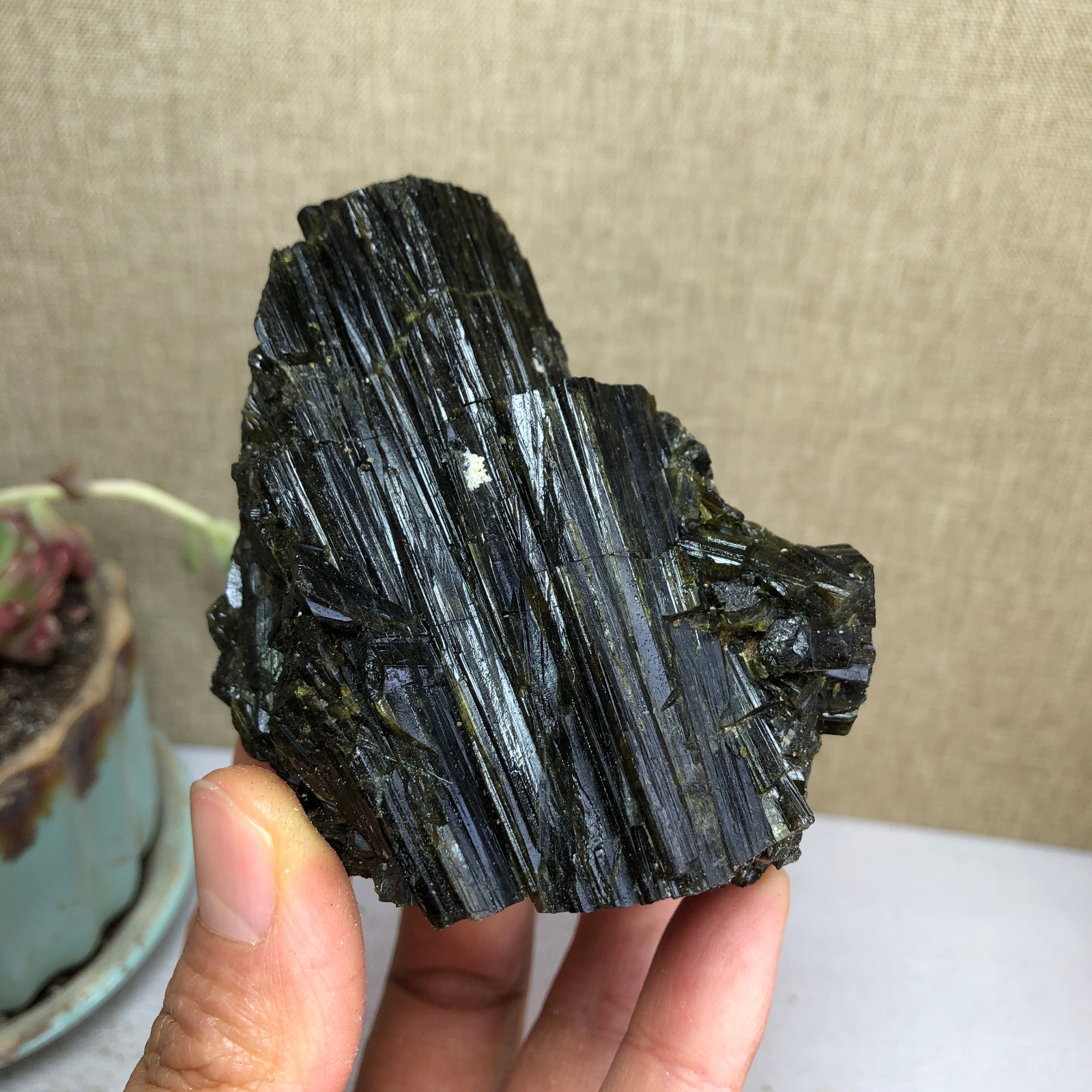 Natural Dark Green acanthconite Crystal rough original Specimen 344g A3078
