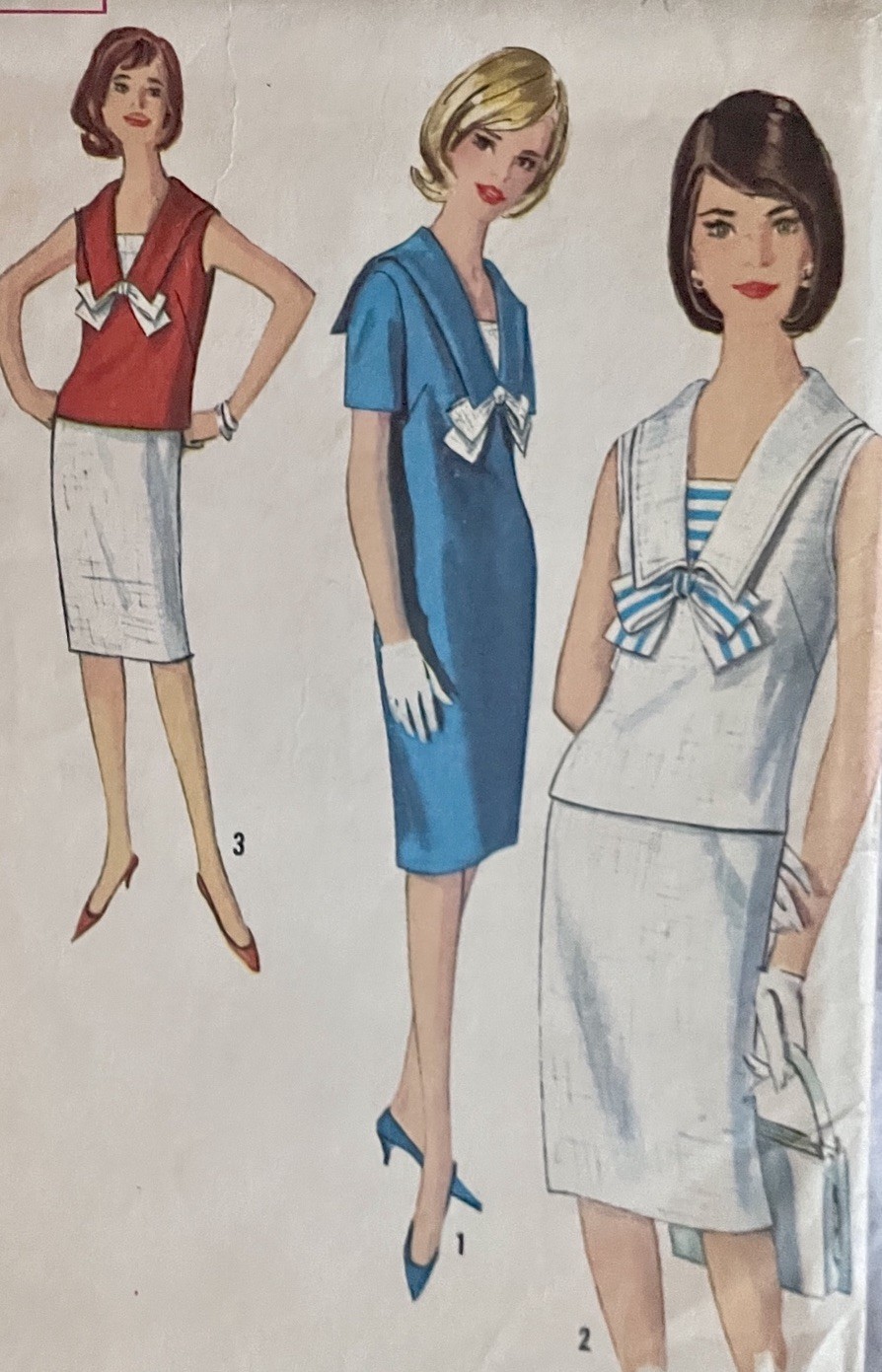 Uncut 1960’s Sailor Style Top Skirt Or Dress B32 Simplicity  5840 Original
