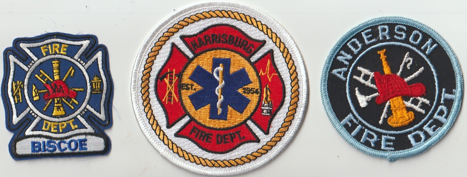 Anderson, Harrisburg & Biscoe NC Fire patches shipped from Australia