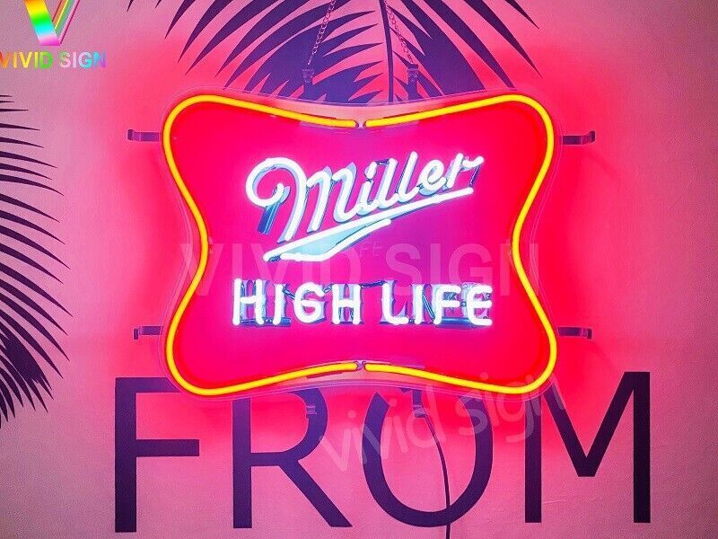 Neon Light Sign Lamp For Miller High Life Lite Beer 20
